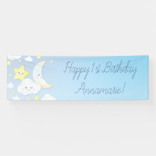Lona Fiesta de cumpleaños de Over the Moon and Stars
