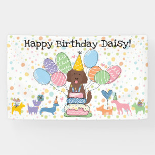 Lona Fiesta de Cumpleaños de Perro Goldendoodle de Choc