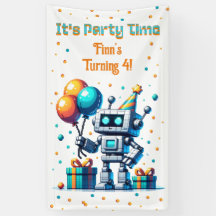 Fiesta de cumpleaños de Pixel Art Robot Boy