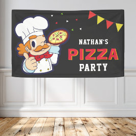 Lona Fiesta de Cumpleaños de Pizza para Niños Chef Ador