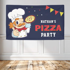 Lona Fiesta de Cumpleaños de Pizza para Niños Chef Ador