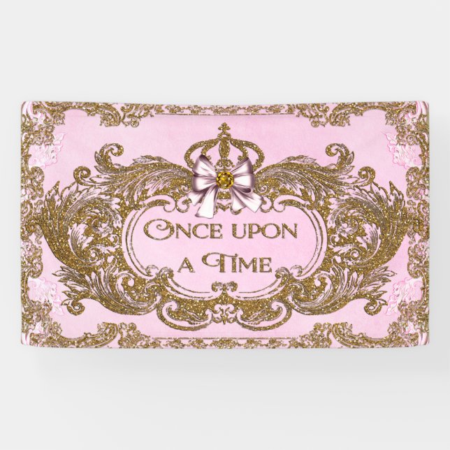 Lona Fiesta de Cumpleaños de Princesa Érase una Vez (Horizontal)