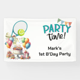 Lona Fiesta de cumpleaños de tenis para jugador