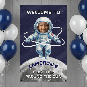 Lona Fiesta de Cumpleaños del Astronauta 1er Viaje Alre