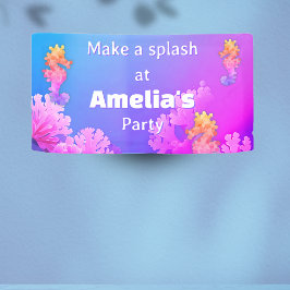 Lona Fiesta de cumpleaños del caballito de mar de arcoi