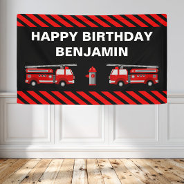 Lona Fiesta de cumpleaños del camión de bomberos