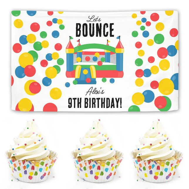 Lona Fiesta de cumpleaños del castillo de Jumping House (Bounce House Jumping Castle Kids Birthday Party Banner)