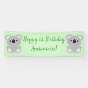 Lona Fiesta de Cumpleaños del Koala Verde