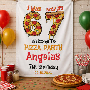 Lona Fiesta de Cumpleaños del Moderno Niño de Rebanada