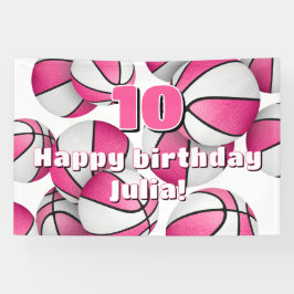 Lona fiesta de cumpleaños deportiva de chicas de balonc