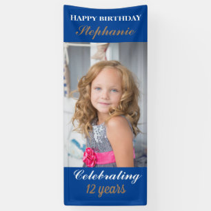 Lona Fiesta de cumpleaños feliz personalizada para niño