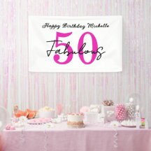 Fiesta de cumpleaños moderna de 50 años y fabulosa