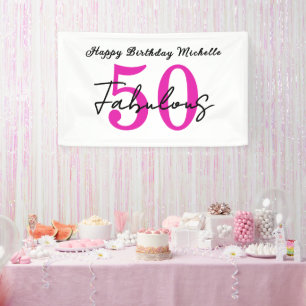 Lona Fiesta de cumpleaños moderna de 50 años y fabulosa