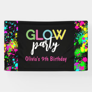 Lona fiesta de cumpleaños Neon Glow
