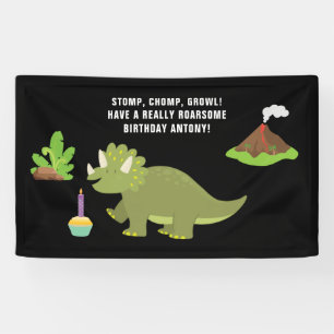 Lona Fiesta de cumpleaños número 1 con temática de dino