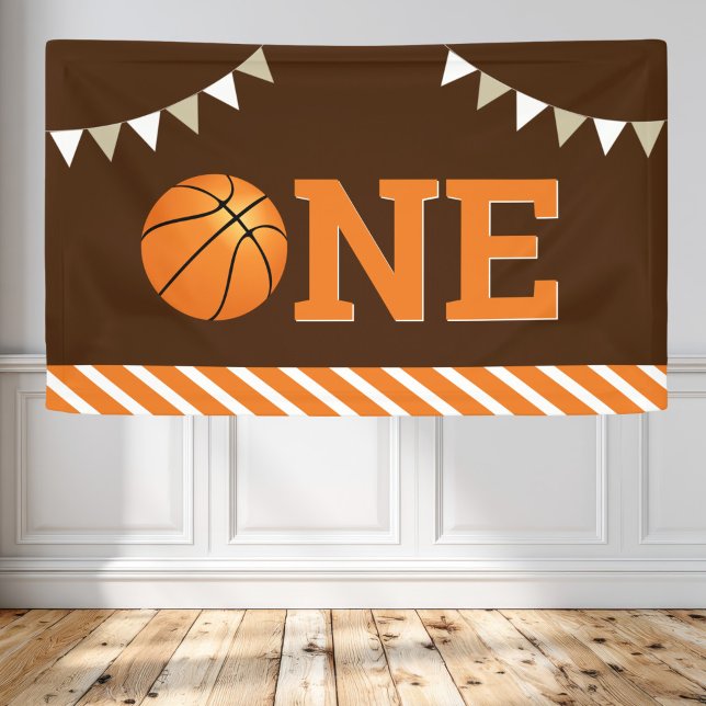 Lona Fiesta de cumpleaños número 1 de baloncesto (Subido por el creador)