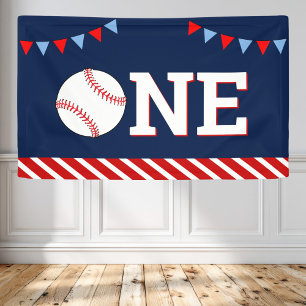 Lona Fiesta de cumpleaños número 1 de béisbol