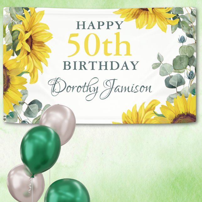 Lona Fiesta de cumpleaños número 50 de girasol (Subido por el creador)