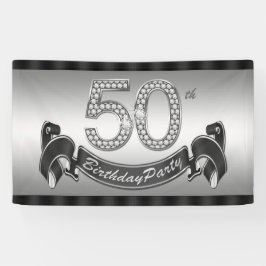 Lona Fiesta de cumpleaños número 50 de plata
