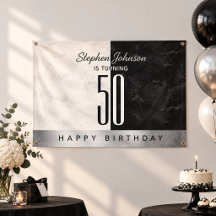 Fiesta de cumpleaños número 50 moderna negra