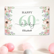 Fiesta de cumpleaños número 60 con flores pastel e