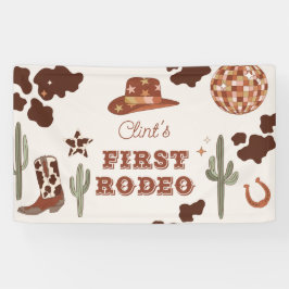 Lona fiesta de cumpleaños número uno Cowboy First Rodeo