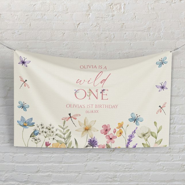 Lona Fiesta de cumpleaños número uno Wild One Wildflowe (Subido por el creador)