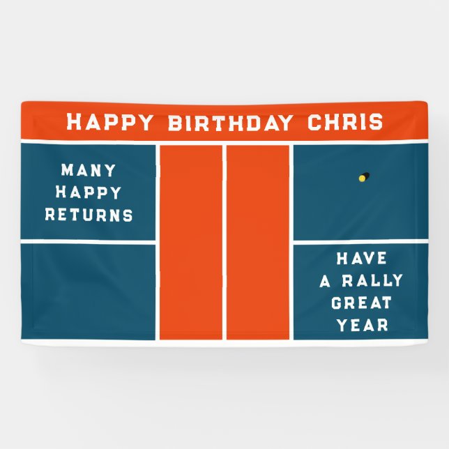 Lona Fiesta de cumpleaños para las pelotas (Horizontal)