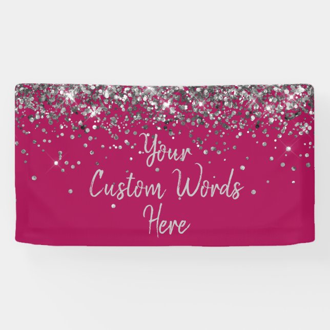 Lona Fiesta de cumpleaños personalizada con bayas y pla (Horizontal)