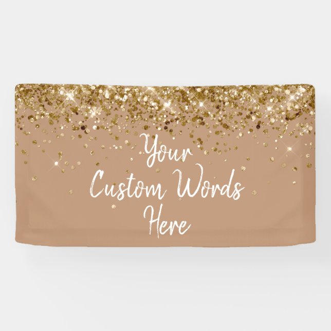 Lona Fiesta de cumpleaños personalizada con bronceado d (Horizontal)