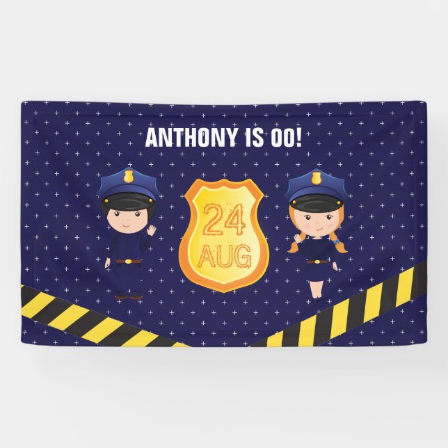 Lona Fiesta de cumpleaños personalizada con temática de (Horizontal)