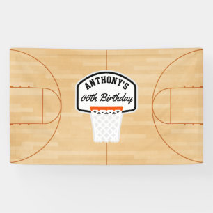 Lona Fiesta de cumpleaños personalizada de baloncesto