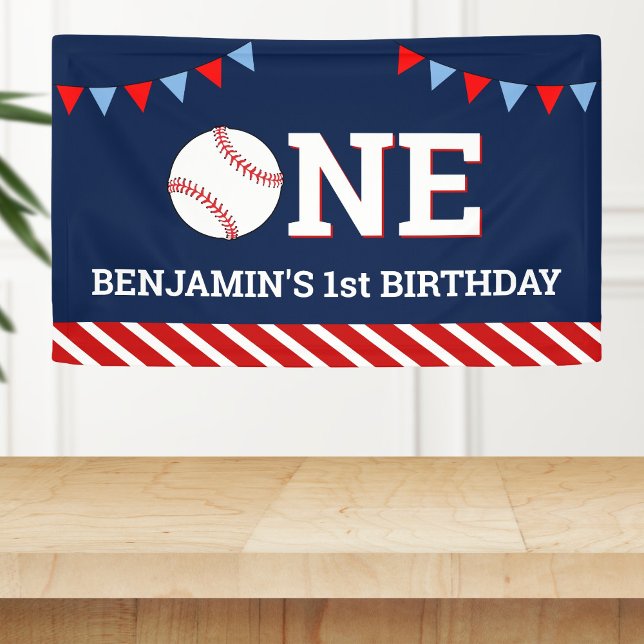 Lona Fiesta de cumpleaños personalizada de béisbol 1er  (Subido por el creador)