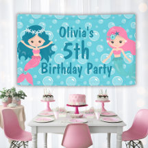 Fiesta de cumpleaños personalizada de sirena para 