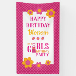 Lona fiesta de cumpleaños personalizada flora de primav