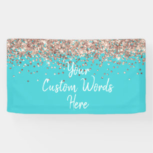 Lona Fiesta de cumpleaños personalizada turquesa azul r