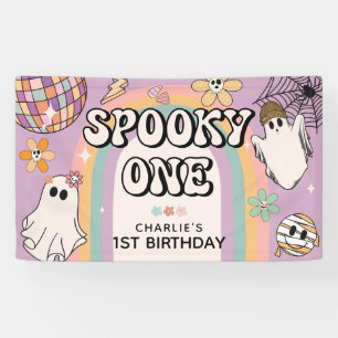 Lona Fiesta de cumpleaños retro de Halloween Spooky One