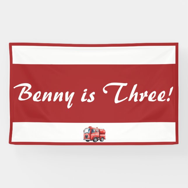 Lona Fiesta de cumpleaños "upsherin" del camión de bomb (Horizontal)