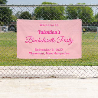Lona Fiesta de Despedida de Soltera Rosa Minimalista co