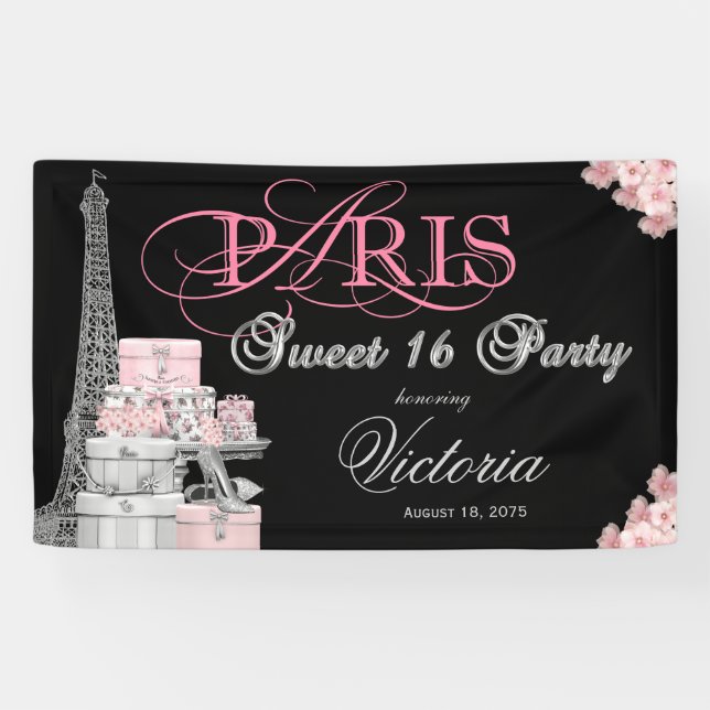 Lona Fiesta de Dulces 16 de París (Horizontal)