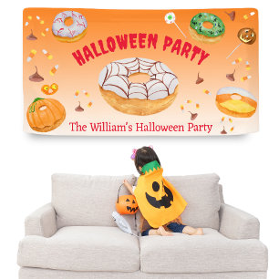 Lona Fiesta de dulces de Halloween Donut-licious con ac