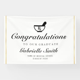 Lona fiesta de escritura simple farmacia graduado signo