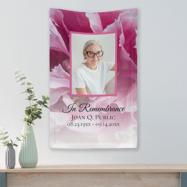 Lona Fiesta de flores rosadas en funeral de vida (Subido por el creador)