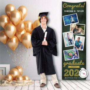 Lona Fiesta de Graduación 2026 Retro Boceto de Pizarra