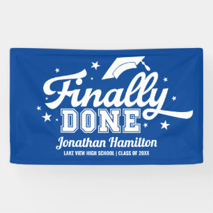 Lona Fiesta de Graduación Azul Finalmente Terminada