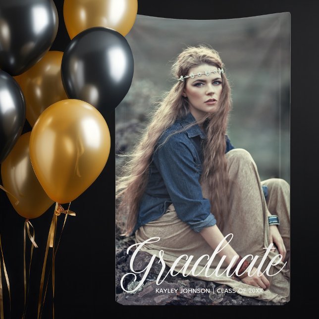 Lona Fiesta de graduación chic con superposición de tip (Subido por el creador)