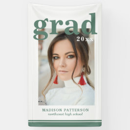 Lona Fiesta de Graduación con Foto Elegante Banner con 