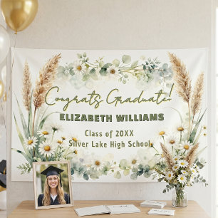 Lona Fiesta de Graduación con Hierba de Pampas Boho y M