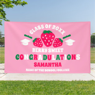 Lona Fiesta de Graduación de Fresa Extra Grande 2026