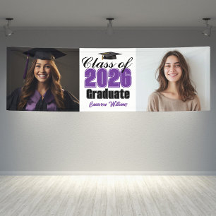 Lona Fiesta de Graduación de la Clase Morada de 2026 Fo
